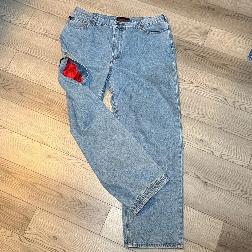 Vintage Vans Men's 38x33 Baggy Wide Leg Denim Blue Jeans 90s Skater